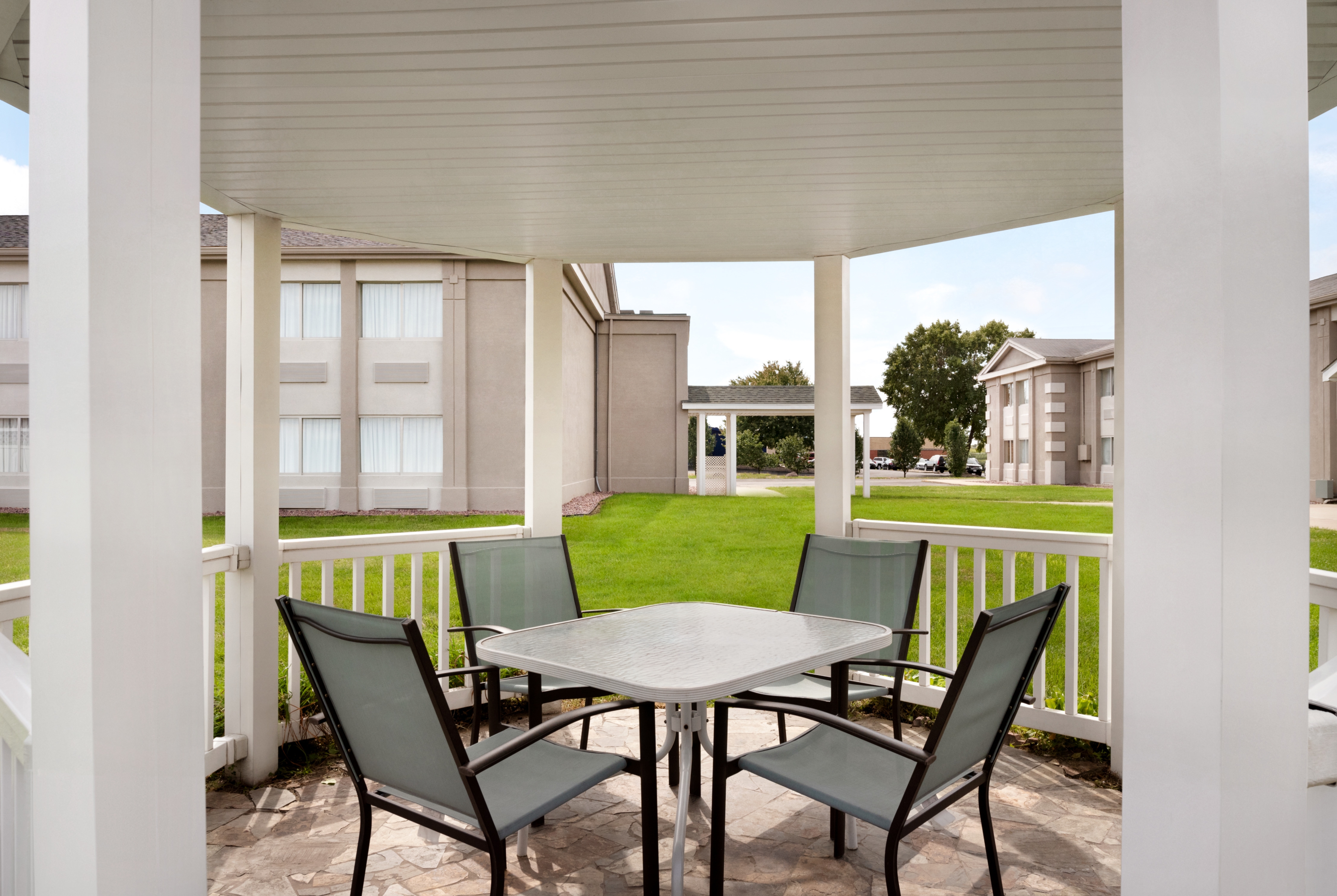 Courtyard at Super 8 by Wyndham Des Moines in Des Moines, Iowa